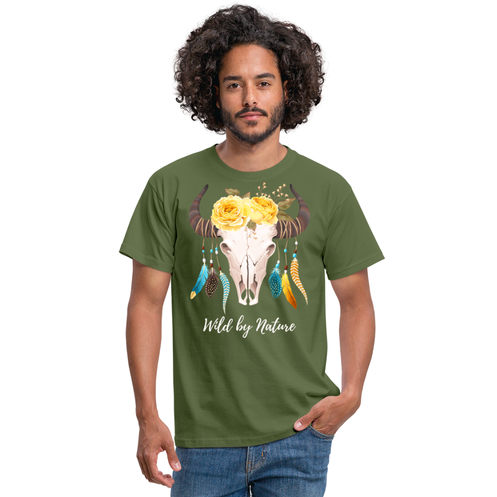 SSW1383 Tshirt Wild von Natur aus Schädel - Militärgrün