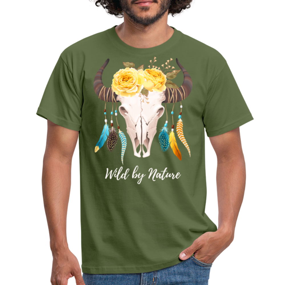 SSW1383 Tshirt Wild von Natur aus Schädel - Militärgrün