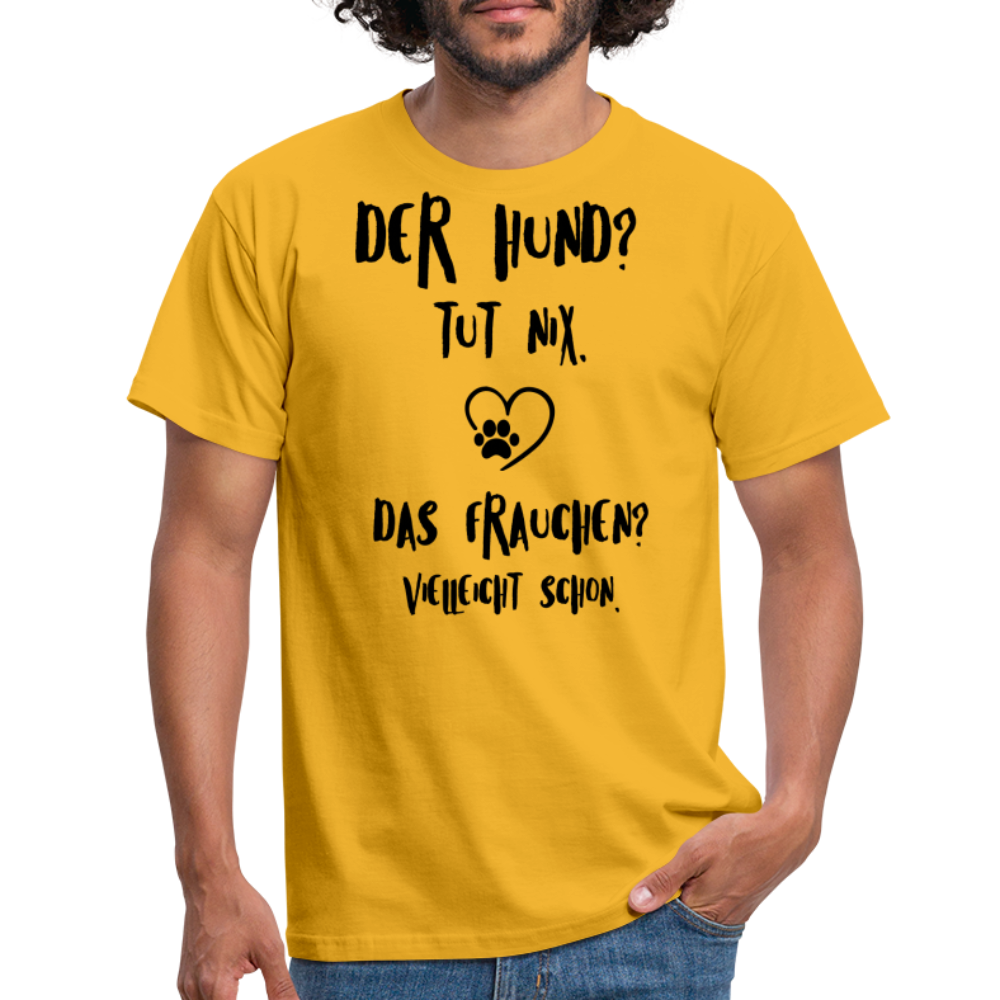 SSW1395 Tshirt Der Hund tut nix, aber das Frauchen - Gelb