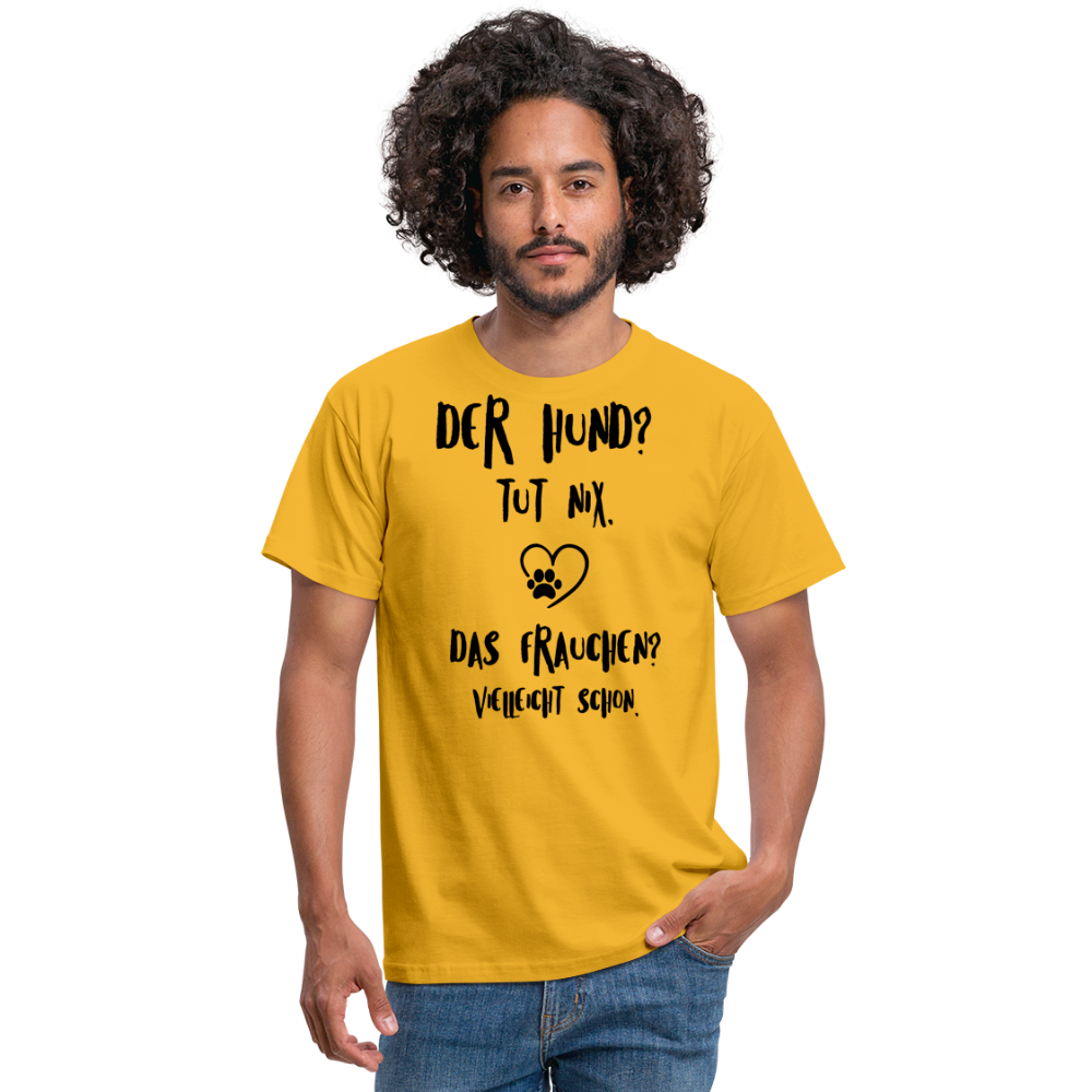 SSW1395 Tshirt Der Hund tut nix, aber das Frauchen - Gelb