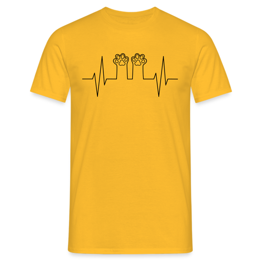 SSW1396 Tshirt Mein Herz schlägt für meine Katzen - Gelb
