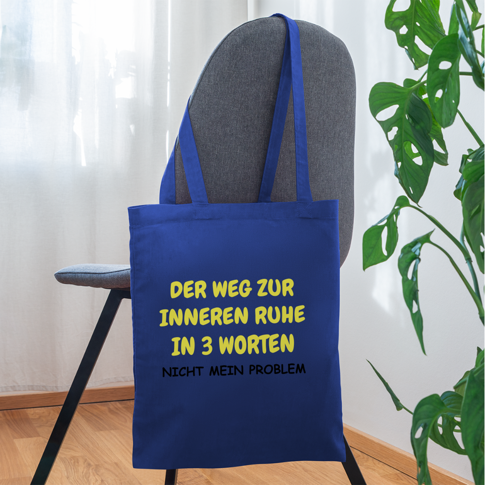 SSW1418 Stofftasche DER WEG ZUR INNEREN RUHE IN 3 WORTEN - Royalblau