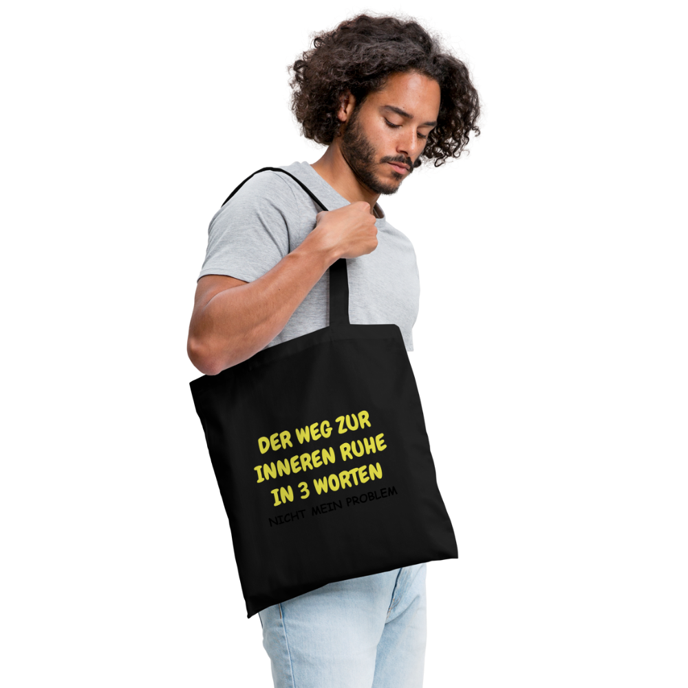 SSW1418 Stofftasche DER WEG ZUR INNEREN RUHE IN 3 WORTEN - Schwarz