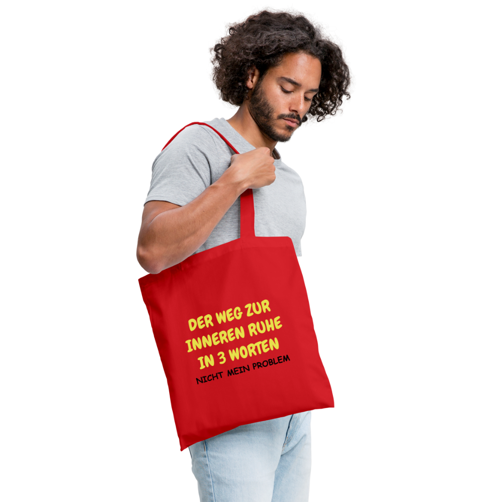 SSW1418 Stofftasche DER WEG ZUR INNEREN RUHE IN 3 WORTEN - Rot