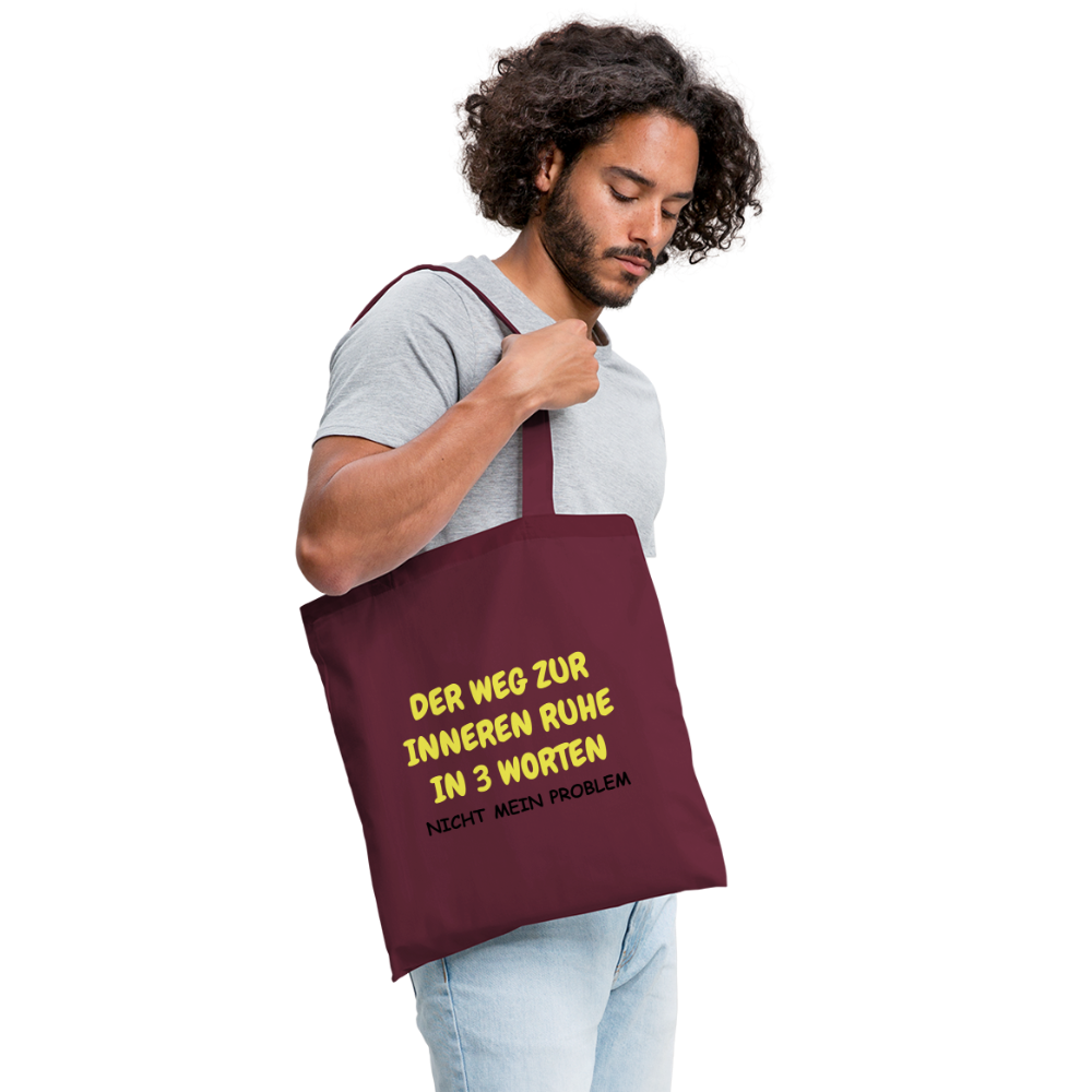 SSW1418 Stofftasche DER WEG ZUR INNEREN RUHE IN 3 WORTEN - Burgunderrot
