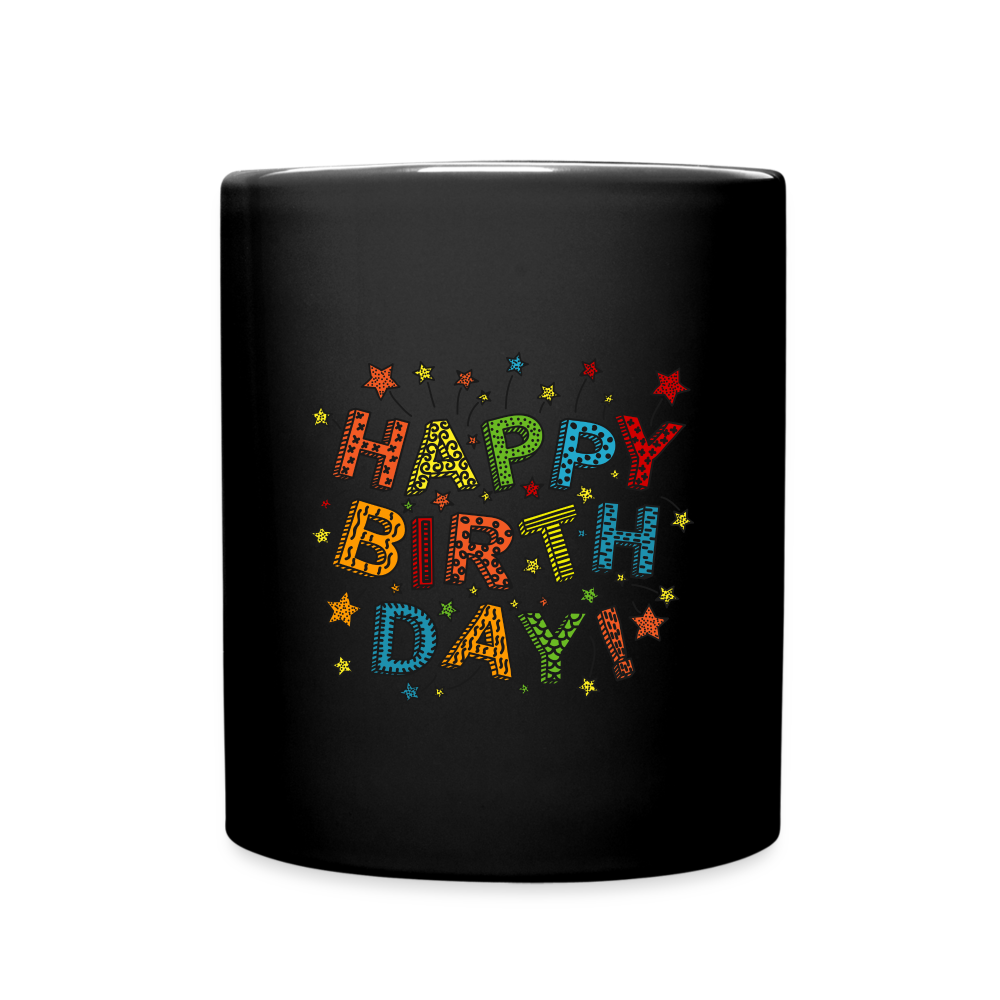 SSW1449 Kaffeetasse Happy birthday - Schwarz