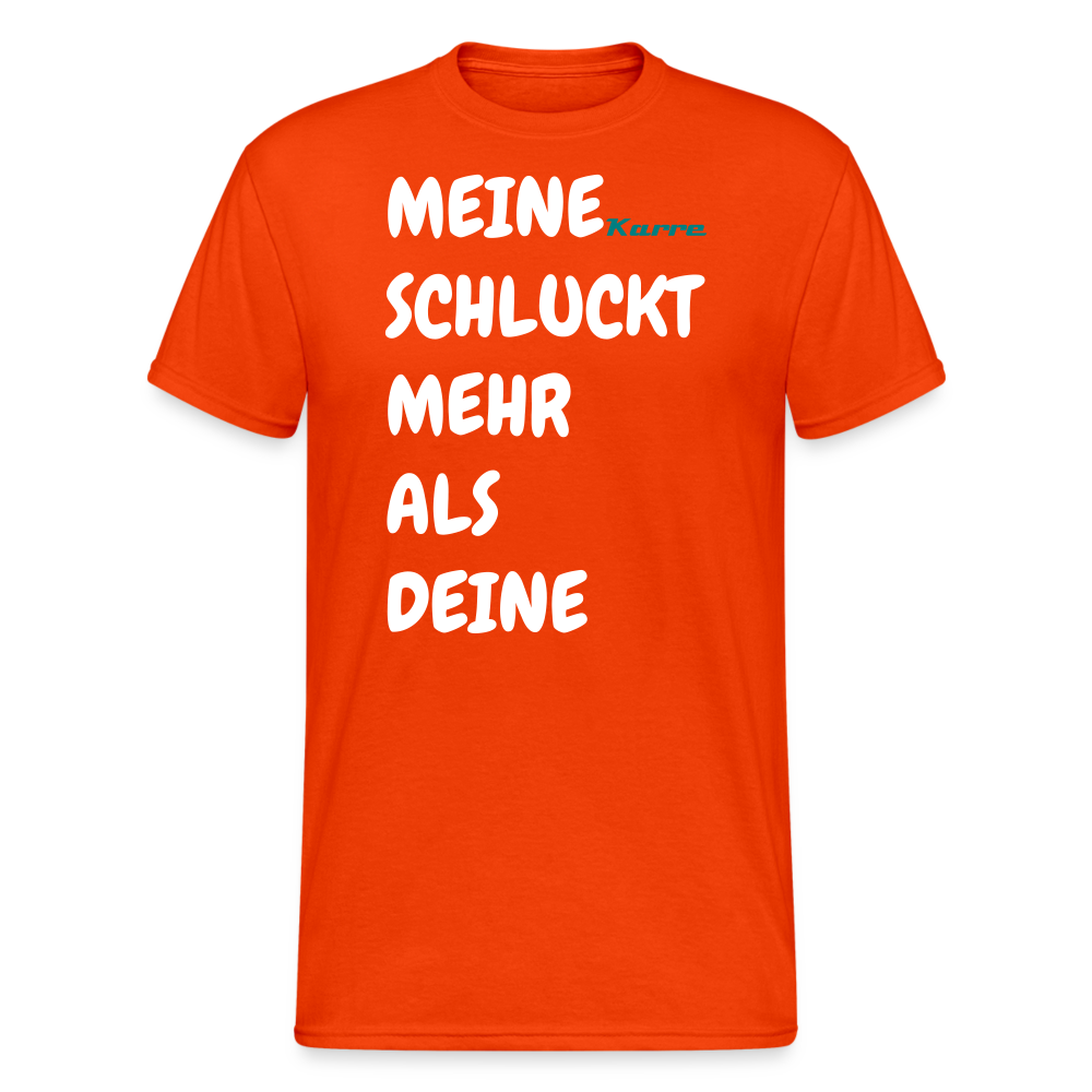 SSW1454 Tshirt MEINE Karre SCHLUCKT MEHR ALS DEINE - kräftig Orange