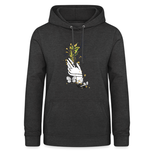 SSW1481 Hoodie Hand Blumen - Anthrazit