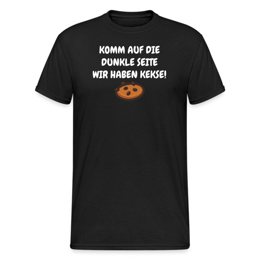 SSW1596 Männer Tshirt KOMM AUF DIE DUNKLE SEITE WIR HABEN KEKSE! - Schwarz