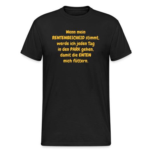 SSW370 Männer Tshirt Wenn mein RENTENBESCHEID stimmt, werde ich jeden Tag in den PARK gehen, damit die ENTEN mich füttern. - Schwarz