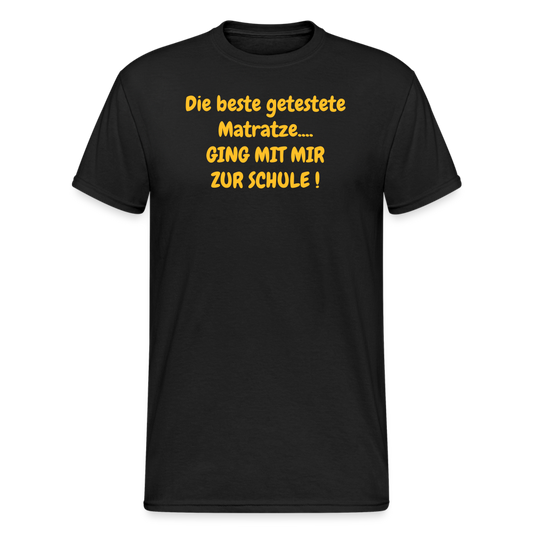 SSW373 Männer Tshirt Die beste getestete Matratze.... GING MIT MIR ZUR SCHULE ! - Schwarz