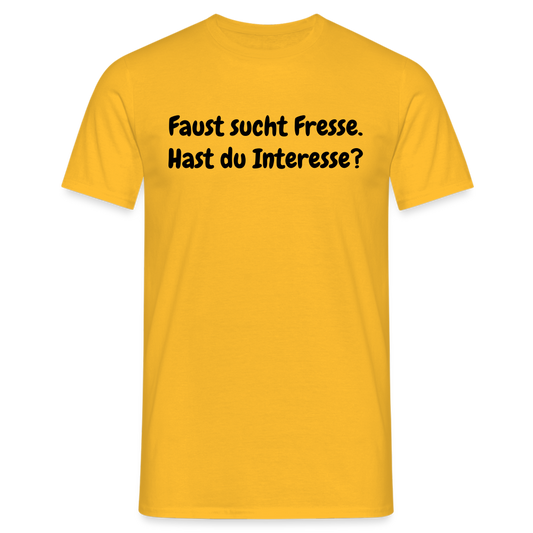 SSW1605 Tshirt Faust sucht Fresse. Hast du Interesse? - Gelb