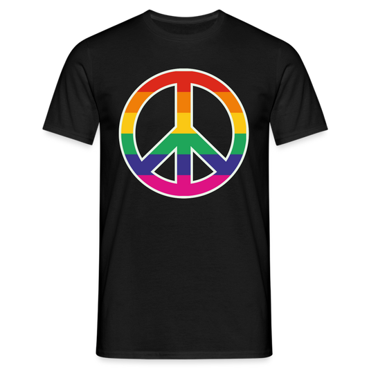 SSW1610 Tshirt Regenbogen-Friedenszeichen - Schwarz