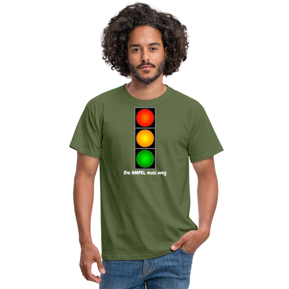 SSW1612 Tshirt Die AMPEL muss weg - Militärgrün