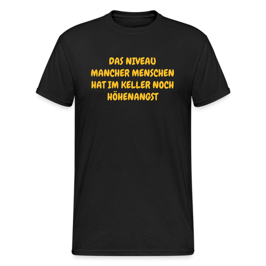 SSW1634 Tshirt DAS NIVEAU MANCHER MENSCHEN HAT IM KELLER NOCH HÖHENANGST - Schwarz