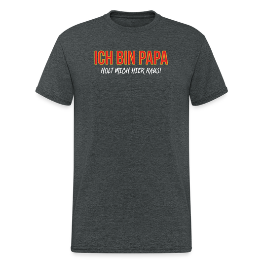 SSW1652 Tshirt Ich bin papa, holt mich hier raus - Dunkelgrau meliert