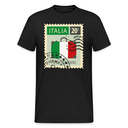 SSW1685 Tshirt Briefmarke Italien - Schwarz