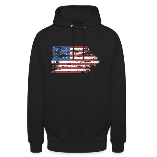 SSW1708 Unisex Hoodie USA flag - Schwarz