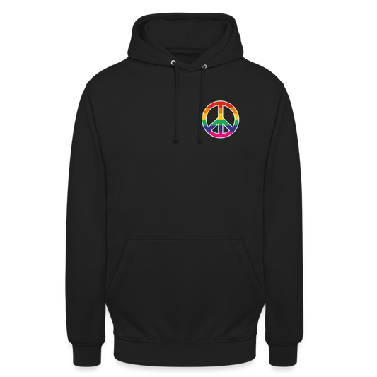 SSW1710 Unisex Hoodie Regenbogen-Friedenszeichen - Schwarz