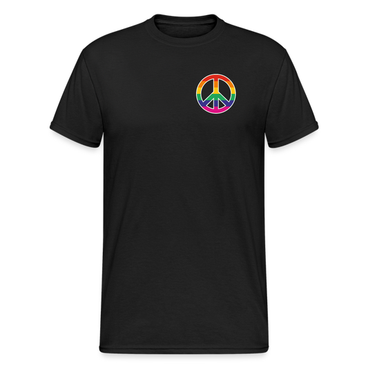 SSW1711 Tshirt Regenbogen-Friedenszeichen - Schwarz