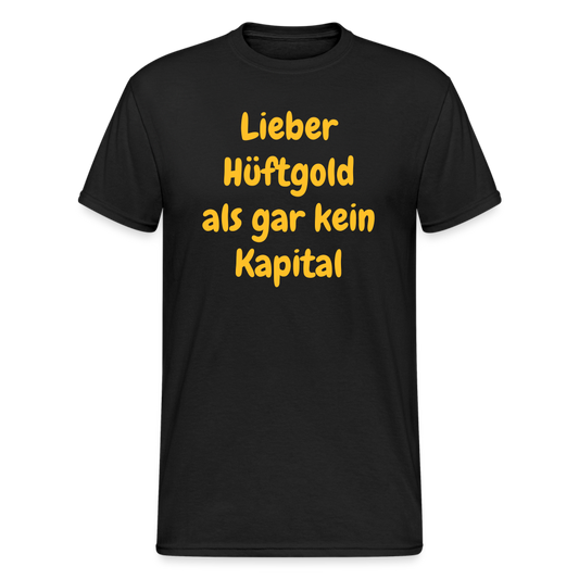 SSW1714 Tshirt Lieber Hüftgold als gar kein Kapital - Schwarz