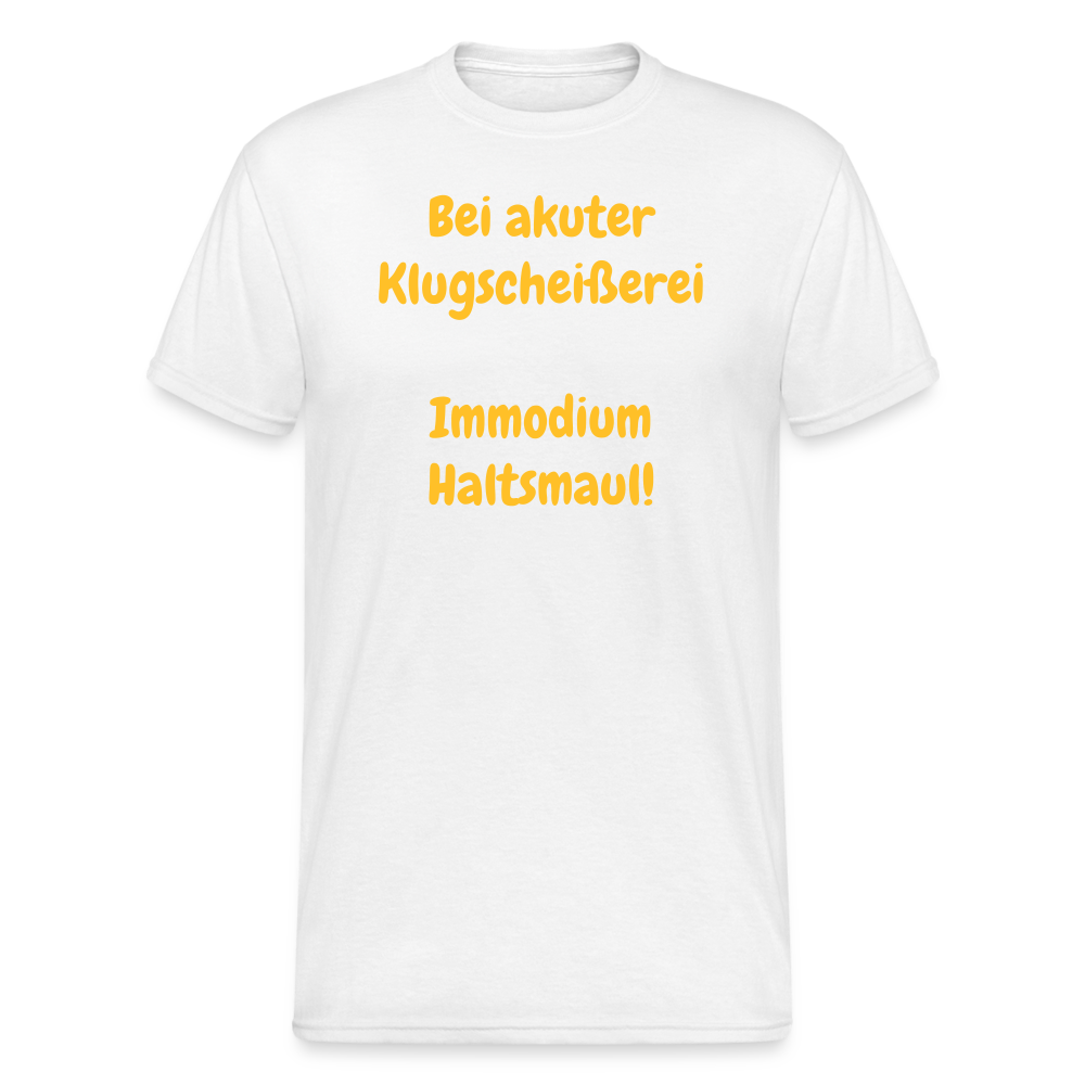 SSW1715 Tshirt Bei akuter Klugscheißerei  Immodium Haltsmaul! - weiß