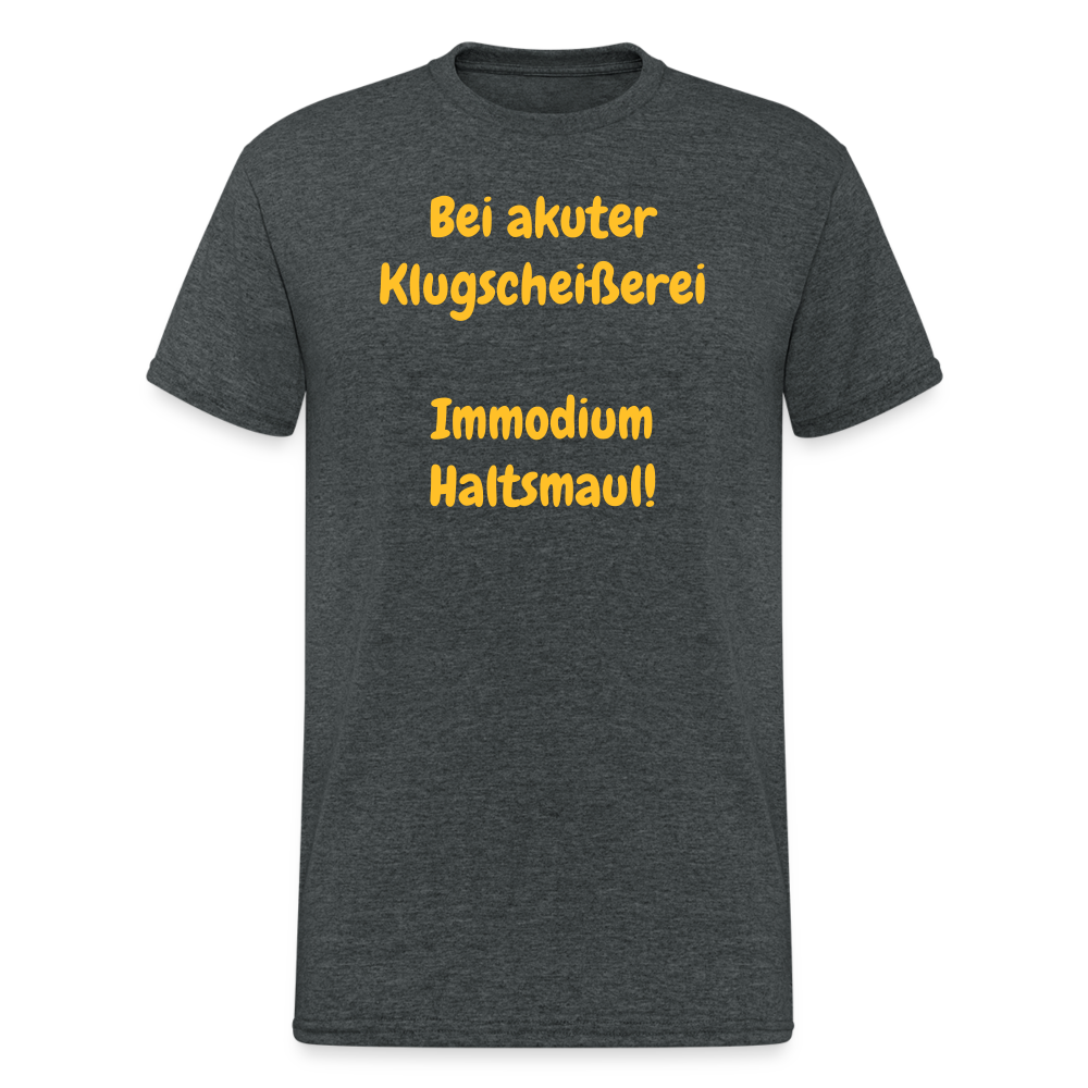 SSW1715 Tshirt Bei akuter Klugscheißerei  Immodium Haltsmaul! - Dunkelgrau meliert
