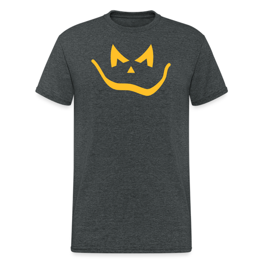 SSW1745 Tshirt Halloween Kürbis Gesicht - Dunkelgrau meliert