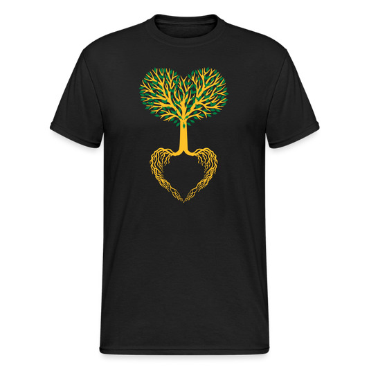 SSW1801 Tshirt Herz Baum - Schwarz