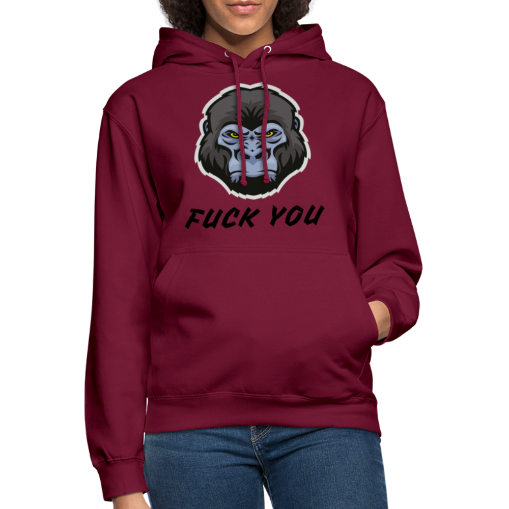 SSW1870 Hoodie  Gorilla FUCK YOU - Bordeaux