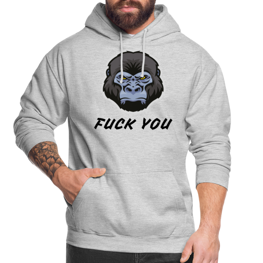 SSW1870 Hoodie  Gorilla FUCK YOU - Hellgrau meliert