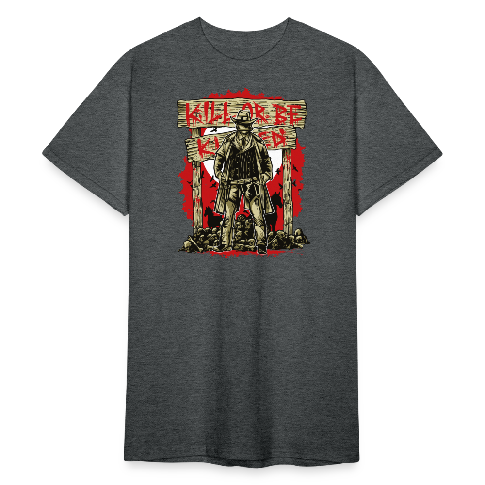SSW1888 Tshirt töten oder getötet werden - Dunkelgrau meliert