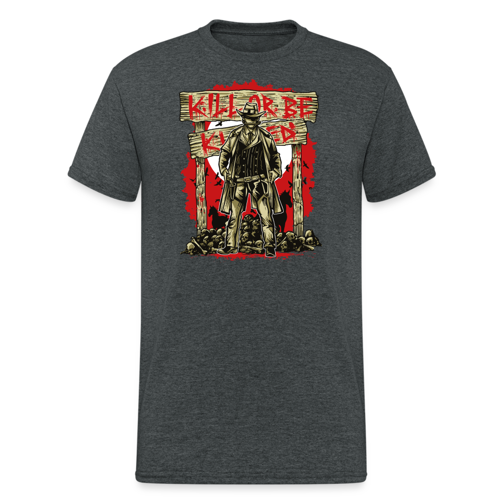 SSW1888 Tshirt töten oder getötet werden - Dunkelgrau meliert