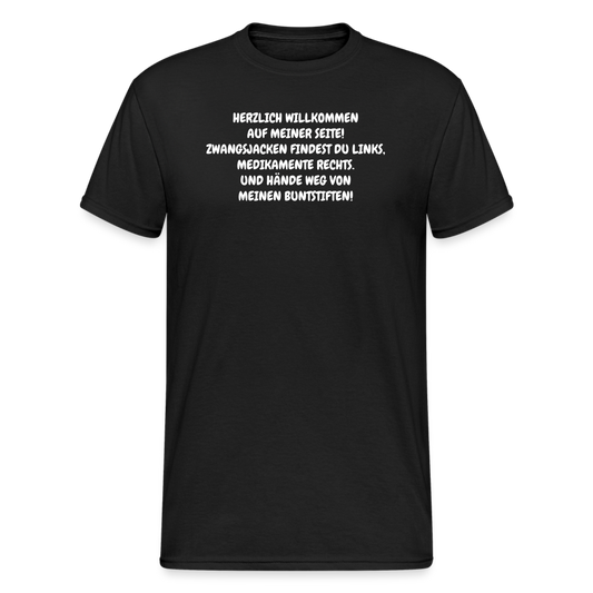 SSW1905 Tshirt HERZLICH WILLKOMMEN AUF MEINER SEITE! - Schwarz