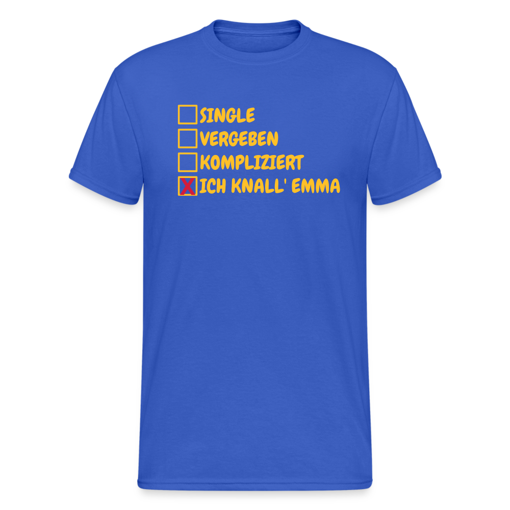 SSW1943 Tshirt SINGLE VERGEBEN KOMPLIZIERT ICH KNALL EMMA - Königsblau