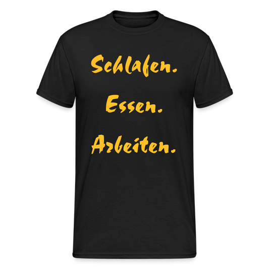 SSW1977 Tshirt  Schlafen Essen Arbeiten - Schwarz