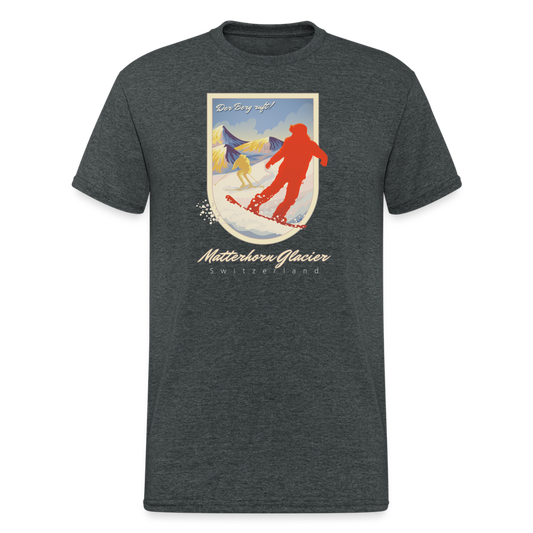 SSW2017 Tshirt Matterhorn Gletscher, Schweiz - Dunkelgrau meliert