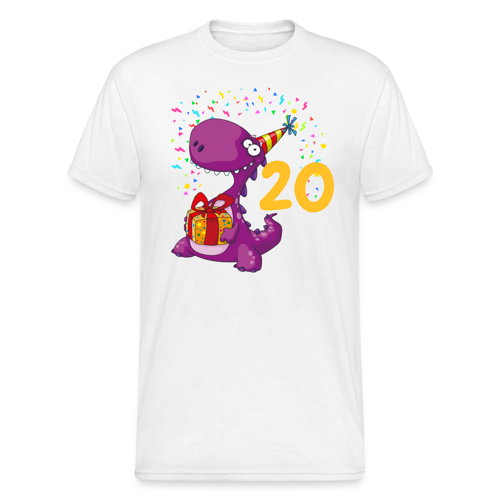 SSW2053 Tshirt Birthday dino 20 - Weiß