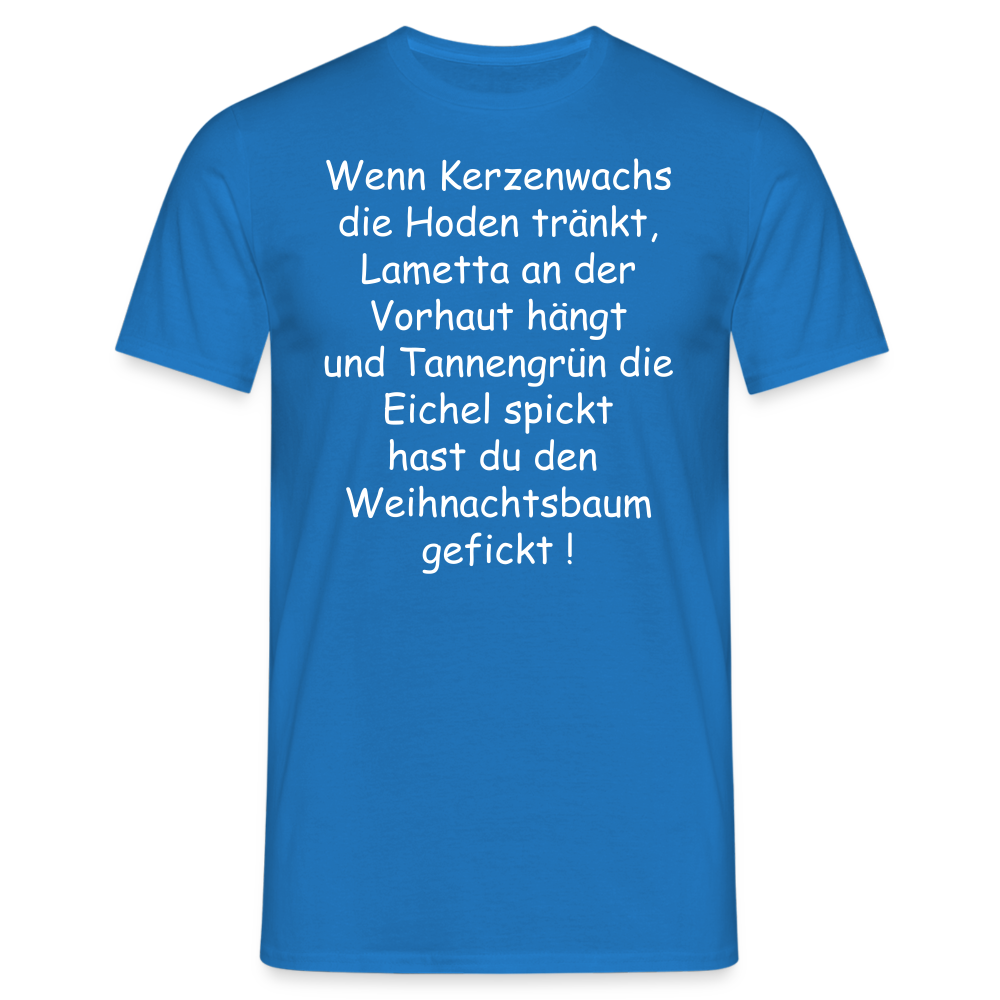 Wenn Kerzenwachs die Hoden tränkt, Lametta an der Vorhaut hängt und Tannengrün die Eichel spickt hast du den  Weihnachtsbaum gefickt ! - Royalblau