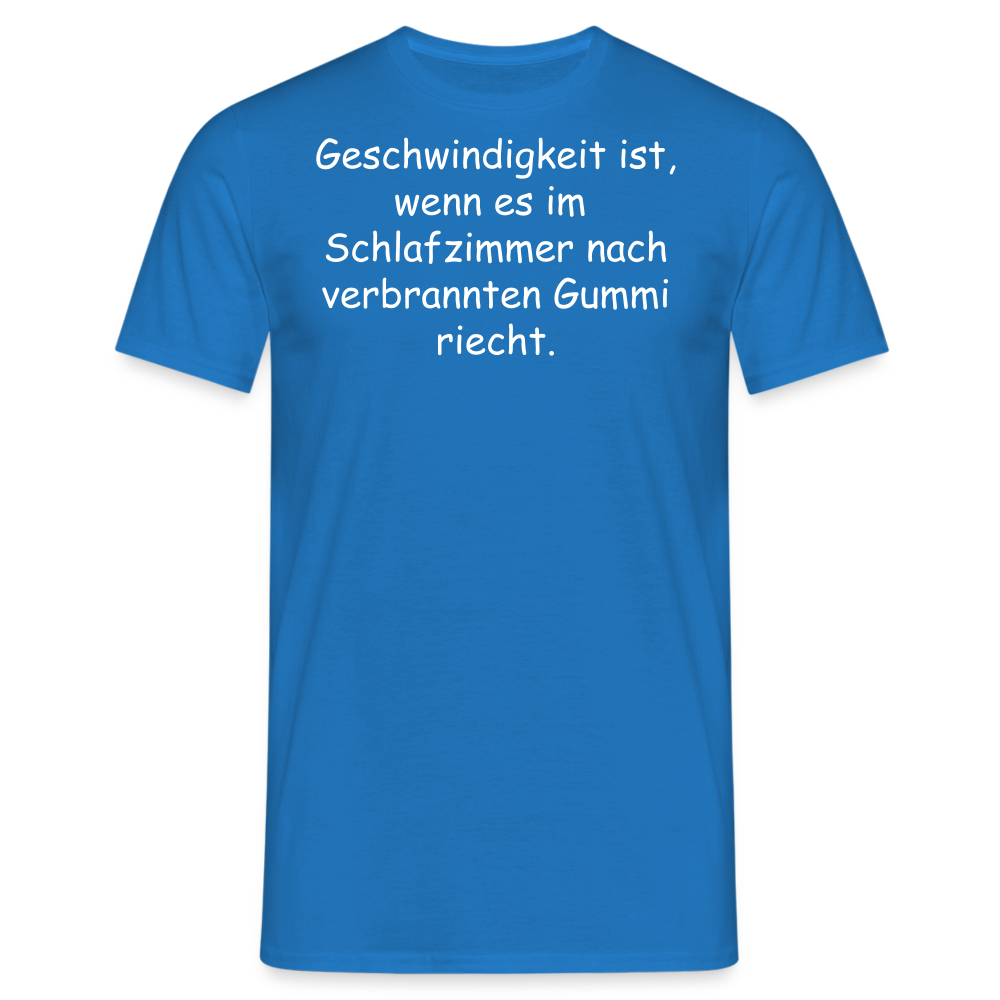Geschwindigkeit ist, wenn es im  Schlafzimmer nach verbrannten Gummi riecht. - Royalblau