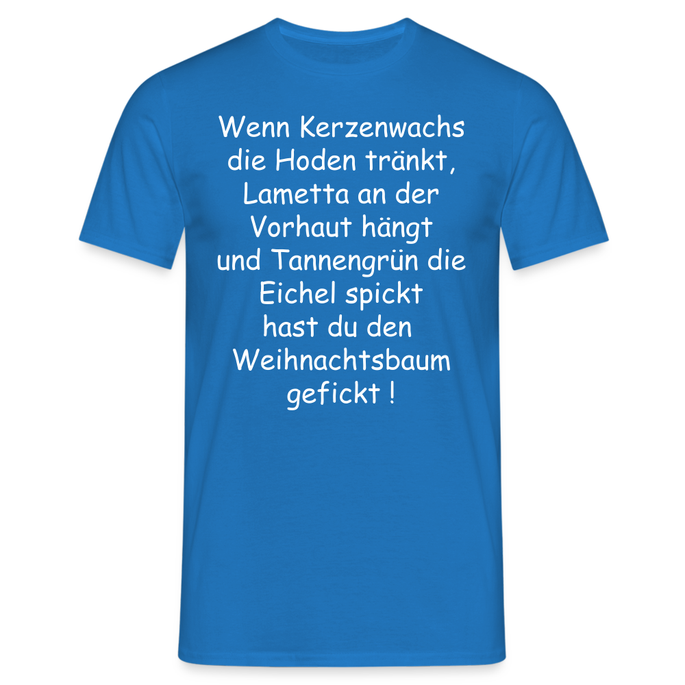 Wenn Kerzenwachs die Hoden tränkt, Lametta an der Vorhaut hängt und Tannengrün die Eichel spickt hast du den  Weihnachtsbaum gefickt ! - Royalblau