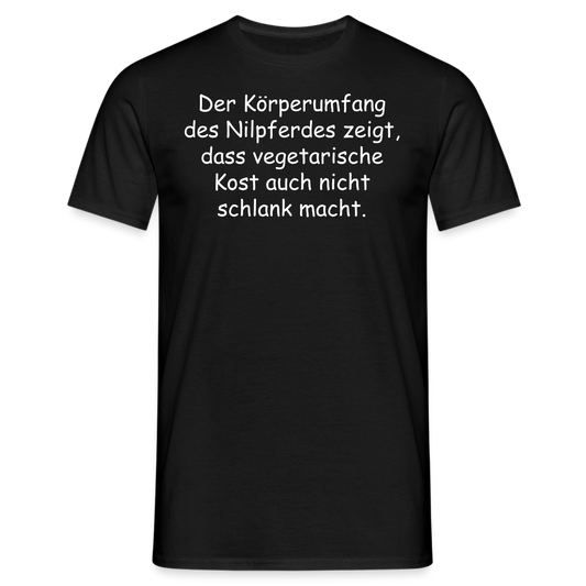 Der Körperumfang des Nilpferdes zeigt, dass vegetarische Kost auch nicht schlank macht. - Schwarz