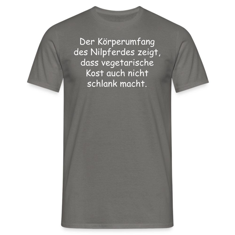 Der Körperumfang des Nilpferdes zeigt, dass vegetarische Kost auch nicht schlank macht. - Graphit