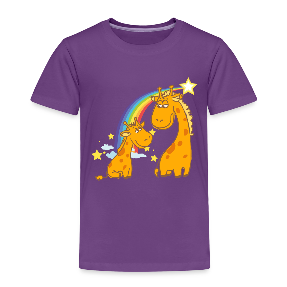 Kinder Premium T-Shirt Regenbogen Giraffe - Lila