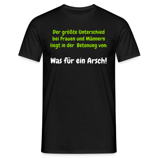 Der größte Unterschied bei Frauen und Männern liegt in der  Betonung von: Was für ein Arsch! - Schwarz
